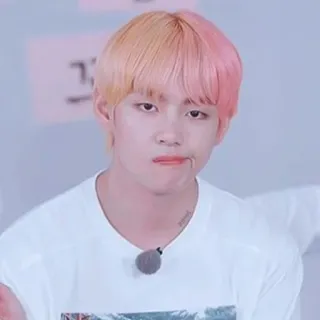 😒 V kpop, singer, idol, bts, v, celebrity, korean pop telegram sticker