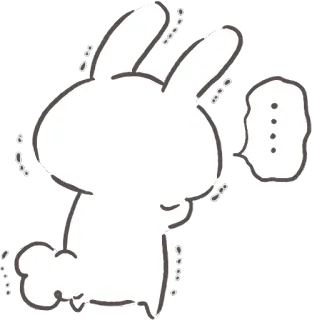 😢 konijn, schattig, cartoon, sticker, kawaii whatsapp sticker