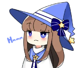 😑 Hmmm Anime, Bruxa, Fofo, Azul, Magia, Mago, Estrela telegram sticker