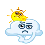 🤔 sole, nuvola, meteo, emoticon, cartone animato, illustrazione telegram sticker