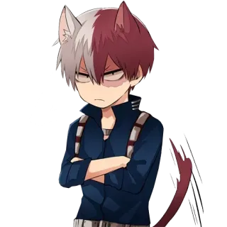 😠 Shoto Todoroki My Hero Academia Anime, Katze, My Hero Academia, Shoto Todoroki, süß, Fanart telegram sticker