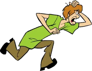 😵 Shaggy Rogers Scooby Doo การ์ตูน, กลัว, วิ่ง, หมา, ปริศนา, ผจญภัย telegram sticker
