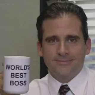 ☺️ Michael Scott The Office WORLD'S BEST BOSS télé, comédie, the office, meilleur patron du monde, mug, michael scott telegram sticker