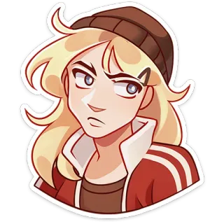 😒 キャラクター, ポートレート, ステッカー, 漫画 whatsapp sticker