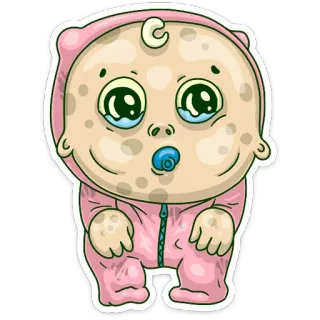👶 bébé, dessin animé, mignon, triste, pleurer, autocollant whatsapp sticker