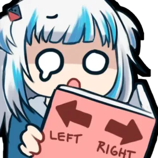 😌 LEFT RIGHT Anime, Setas, Esquerda, Direita, Direção, Desenho animado telegram sticker