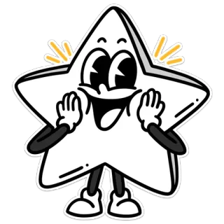 😍 stella, cartone animato, personaggio, felice, retrò, vintage, animazione telegram sticker