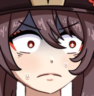 🌸 Hu Tao Genshin Impact anime, videogioco, spaventato, carino telegram sticker