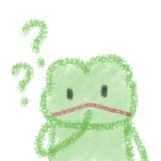 ❔ rã, fofo, verde, animal, desenho animado, desenho telegram sticker
