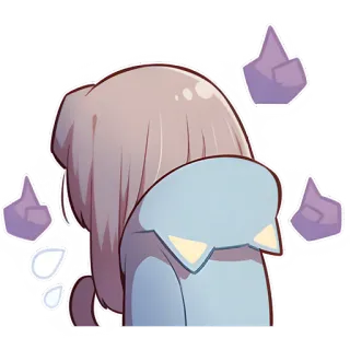 😓 动漫, 女孩, 伤心, 哭泣, 卡通, 贴纸 whatsapp sticker
