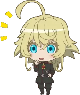 ❗ Tanya von Degurechaff Saga of Tanya the Evil Anime, Chibi, Militar, Rubia, Tanya Degurechaff, Saga de Tanya la Malvada telegram sticker