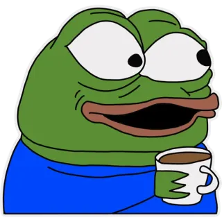 ☕️ Pepe the Frog Meme, Kikker, Pepe, Internet, Koffie, Drinken telegram sticker