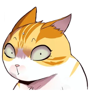 😳 kucing, hewan, terkejut, ketakutan, kucing, kartun telegram sticker
