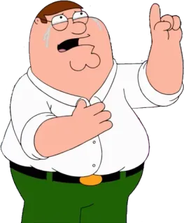 😃 Peter Griffin Family Guy 卡通, 彼得·格里芬, 恶搞之家, 难过, 哭泣 telegram sticker