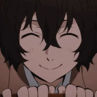 📺 Osamu Dazai Bungo Stray Dogs animé, manga, Osamu Dazai, Bungo Stray Dogs, souriant, personnage, animation telegram sticker