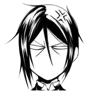 💢 Sebastian Michaelis Black Butler Anime, Manga, Black Butler, Sebastian Michaelis, Wütend, Genervt telegram sticker