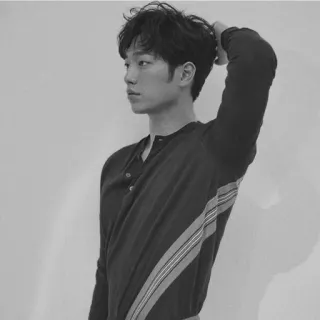 ➖ man, portrait, black and white, young adult, model, korean, handsome telegram sticker