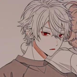 🤍 anime, couple, illustration, cartoon whatsapp sticker