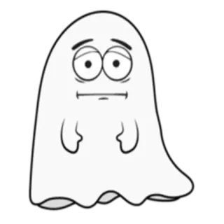 😐 geist, cartoon, halloween, gruselig, figur, illustration whatsapp sticker