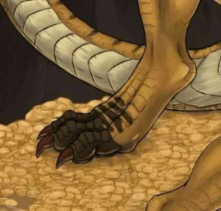 🐲 claws, reptile, lizard, fantasy, treasure, gold telegram sticker