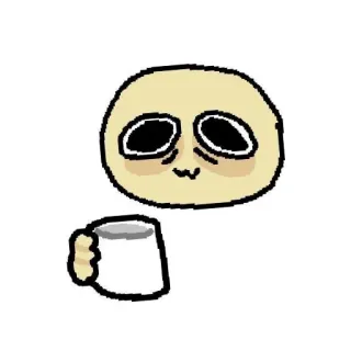 ☕ kopi, meme, mengantuk, lelah, kartun, minuman, imut telegram sticker