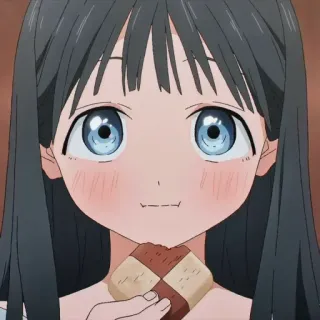 🍥 anime, menina, fofa, biscoito, personagem telegram sticker