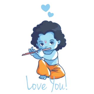 ❤️ Krishna Love You! 奎师那, 神, 印度教, 爱, 可爱 telegram sticker