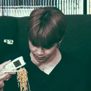 🇦🇮 조심 eating, noodles, Korean, chopsticks whatsapp sticker