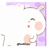 😘 @FarsiSticker lindo, conejo, pegatina, dibujos animados, animal, kawaii telegram sticker