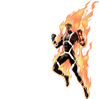 👊 Human Torch superhero, flame, marvel, comics, fire, human torch telegram sticker