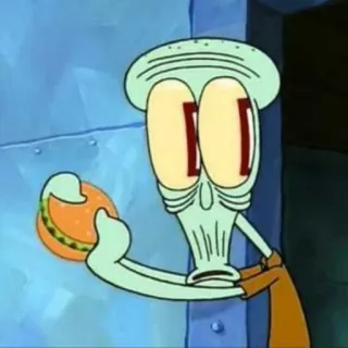 🧽 Squidward Tentacles Spongebob Squarepants carlo, bob l'éponge, burger, dessin animé, nickelodeon whatsapp sticker