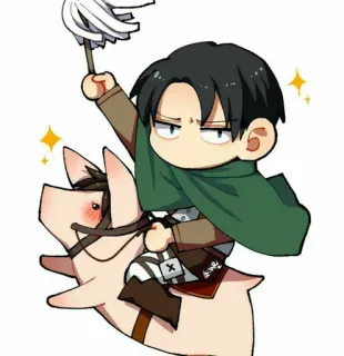 🐖 Levi Attack on Titan รีไวล์, ผ่าพิภพไททัน, จิบิ, อนิเมะ, มังงะ telegram sticker