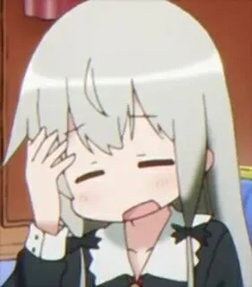 🕸 Dziewczyna anime, Kreskówka, Facepalm, Wyraz twarzy, Słodki telegram sticker