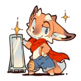 ✨ Furry, Cartoon, Dier, Personage, Vos, Schattig, Illustratie telegram sticker