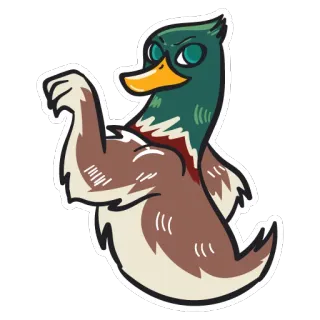 💪 bebek, binatang, kartun, burung, otot, kuat telegram sticker