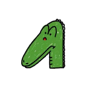 😨 Alligator, Cartoon, Tier, Reptil, Aufkleber telegram sticker