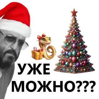 🗓 Giáng Sinh, Cây thông Noel, Rắn, Mũ ông già Noel, Ngày lễ, Quà, Quà whatsapp sticker