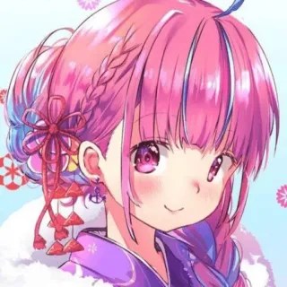 🔮 gadis anime, rambut merah muda, imut, kartun, gaya anime, karakter telegram sticker
