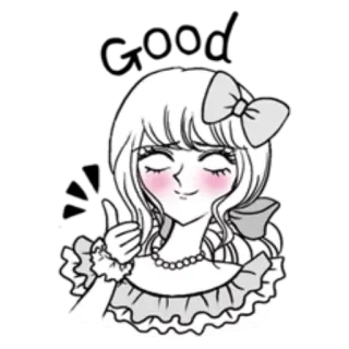 👍 anime girl, thumbs up, cute, cartoon, positive, kawaii telegram sticker