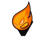 🔥 огонь, злой, эмодзи, мультфильм telegram sticker