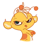 😝 만화, 캐릭터, 귀여운, 표정, 웃긴, 노란색, 스티커 telegram sticker