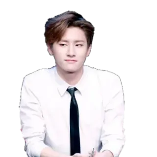 😏 kpop, ผู้ชาย, ภาพเหมือน, เนคไท, เสื้อเชิ้ต, ขาวดำ telegram sticker