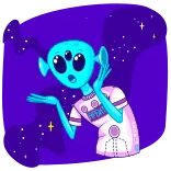 🤯 MERCH Alienígena, Três olhos, Desenho animado, Fofo whatsapp sticker