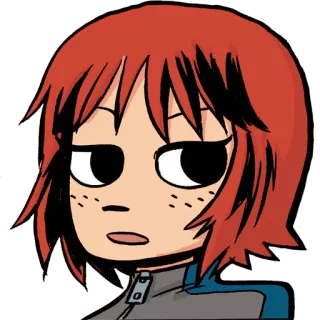 😒 Kim Pine Scott Pilgrim Ким Пайн, Скотт Пилигрим, Комикс, Мультфильм, Женщина, Рыжая whatsapp sticker