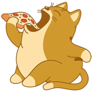 🍕 gatto, pizza, cibo, animale, cartone animato, adesivo telegram sticker