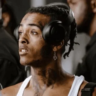 🖤 XXXTentacion rapper, muziek, koptelefoon, artiest telegram sticker