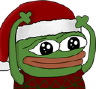 🥳 Pepe the Frog Pepe the Frog, Christmas, meme, cartoon, holiday, festive whatsapp sticker