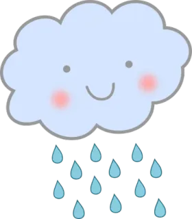 🌧 Wolke, Regentropfen, Wetter, süß, Cartoon, Illustration telegram sticker