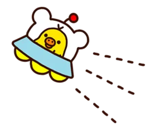 🐤 стикер, утка, космический корабль, милый, животное, мультфильм telegram sticker