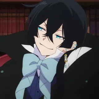 ♟ anime, cartoon, manga, character, smiling, formal wear telegram sticker